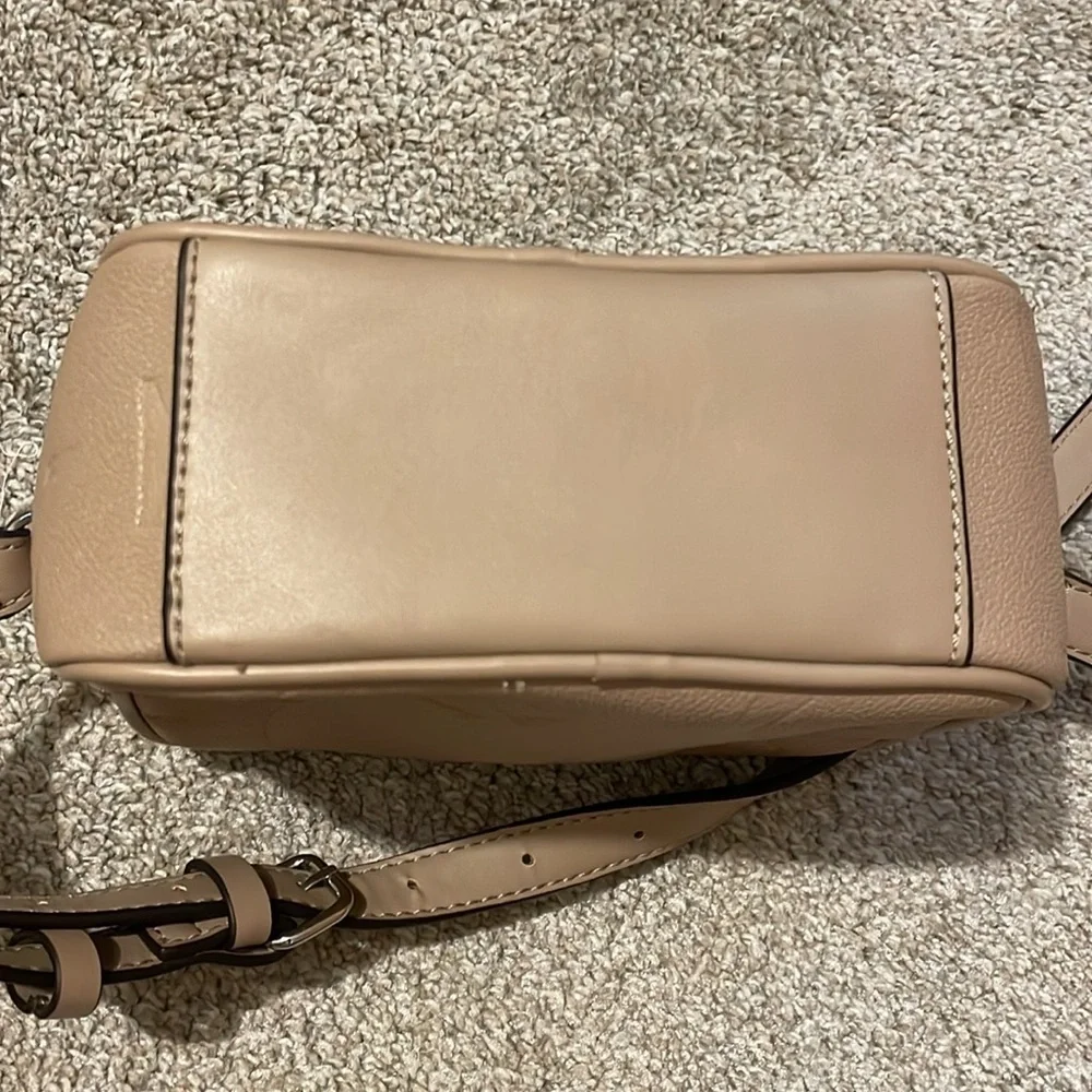 Guess Women Light Pink Printed Campos Mini Crossbody Sling Bag